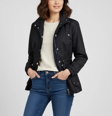 Jaqueta de chuva Jones New York feminina zíper completo manga longa corta-vento pettie média - Imagem 1 de 4