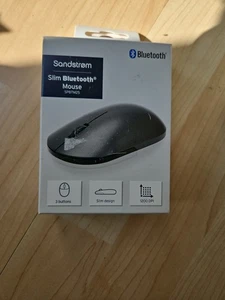 Sandstrom Bluetooth 5.0 Slim Mouse 3 Button Scroll 1200 DPI Optical Pebble - Picture 1 of 2
