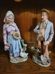Vintage Farmers HOMCO #8816 Old Man and Old Woman - 13” Figurines - Beautiful!! - Picture 1 of 5