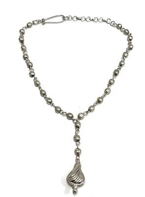 16” Sterling Silver Ball Bead Lariat Necklace w/ Hook Closure 23.7g - Image 1 of 4