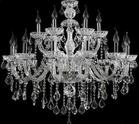 Antique Big European Italian French CHANDELIER K9 Crystal Amber Gold 18 ARM Lite Cover