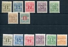 DENMARK BILLING STAMPS 1907 1-8X, 1-4Y,11-12 * RARE €550(S2541)