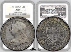 Great Britain, Victoria, Halfcrown 1897, nicely toned, NGC MS 64 - Picture 1 of 8