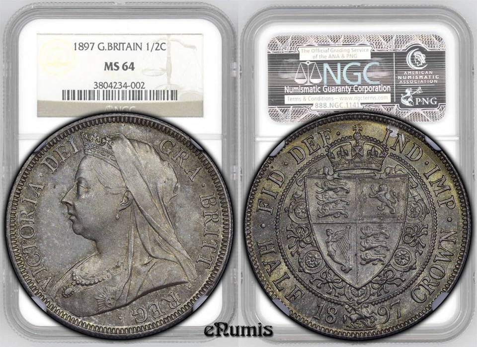 Great Britain, Victoria, Halfcrown 1897, nicely toned, NGC MS 64 - Image 1 of 4