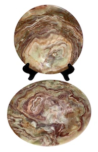 set of 2 made in Pakistan ONYX plate / platter round 10", 2lbs 4oz each - Picture 1 of 8