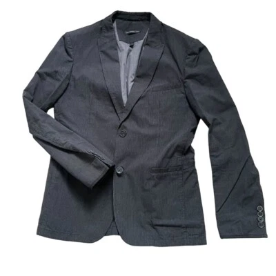Chaqueta Blazer John Varvatos Sencillo Pecho Para Hombre 40 Rayas Negras Oficina Trabajo Foto 1 de 4