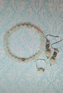 Moonstone Gift Gemstone Bracelet Earrings Ring  - Picture 1 of 4