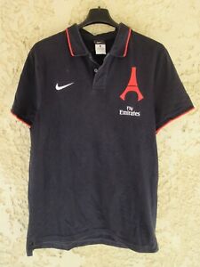 Polo maillot training PSG PARIS SAINT-GERMAIN NIKE coton shirt bleu marine L