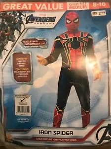 Avengers End Game Spiderman/Ragno di Ferro Costume Bambino Petto, Maschera Taglia M 8-10 - Foto 1 di 9