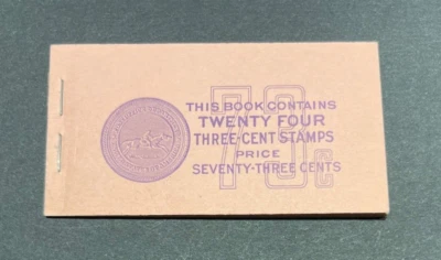 mystamps  US Booklet BK105, complete booklet, 1954, 24 each 3 cent stamps - Image 1 of 2