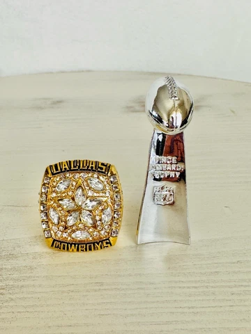 1995 Dallas Cowboys Championship Ring + Trophy, Aikman, US SHIP Cover
