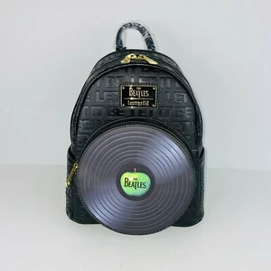 Loungefly Music Band The Beatles Mini Backpack Let It Be Vinyl Record Zip Pocket - Picture 1 of 12