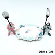 RARE NEW Disney Alice in Wonderland Plate Spoon Fork 3PCS SET Exclusive to JAPAN