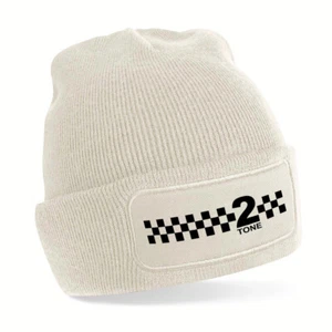 2 Tone Beanie Hat / Wooly Hat Two Tone Ska Punk Rock Rocksteady The Specials - Picture 1 of 3