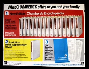 Póster original de Inglaterra 1966 de los anuncios de libros de la enciclopedia de Chambers - Imagen 1 de 6