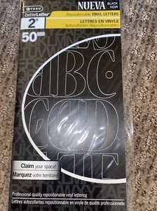C-THRU Better Letter Craft Vinyl Letters 2” Inch Nueva Font Black Stickers - Picture 1 of 5