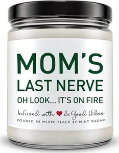 Moms Last Nerve Candle - Mothers Day Gifts - Gifts For Mom - Mom Gift Funny - - - Picture 1 of 6