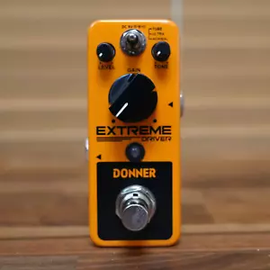 Donner Extreme Driver Distortion Guitar Effects Pedale Analogico Giallo - Foto 1 di 12