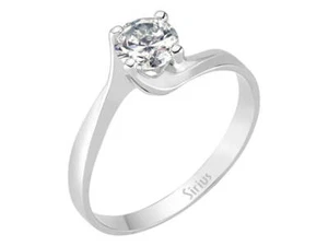 Solitär Diamant Ring Verlobungsring Goldring 585er 14 karat Weißgold Echt 0,51 c - Picture 1 of 3