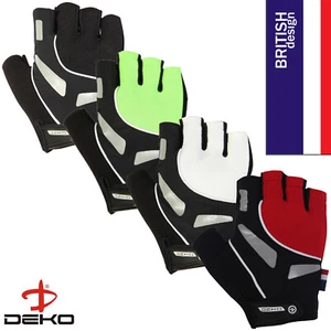 Deko Cycling Gloves Half Finger MTB Bicycle Gel Padded Fingerless New Designs - Picture 1 of 20