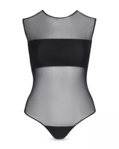 NWT! Commando BLACK SZ M Mesh Signature Panel Sleeveless Bodysuit TU507 - Picture 1 of 1