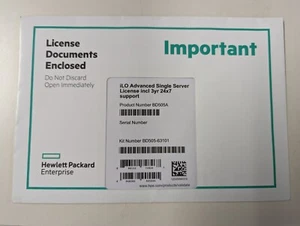 Sealed BD505A iLO Advanced Single Server License W/3years Support BD505-63101 - Picture 1 of 2