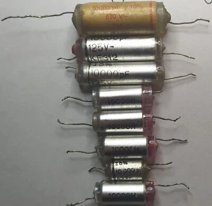 8x 10nF 10000pF Used Styroflex Polystyrene Capacitors - Picture 1 of 1