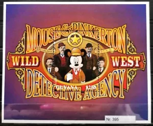 DD2.395 Guyana MNH Disney Cartoons Animation Mickey Wild West Mouse Pinkerton - Bild 1 von 6