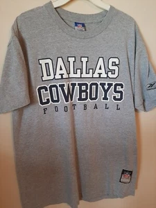 Dallas Cowboys Football T Shirt / Men’s (M) Gray Reebok Cotton Blend NFL--EUC!! - Picture 1 of 3