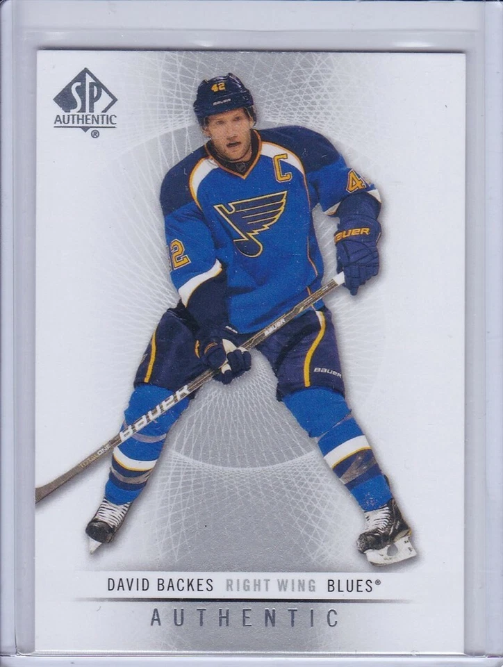 David Backes 2012 SP Authentic Hockey Card 89 - Image 1 of 2