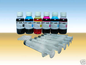 ND® 6x100ml Premium Refill inks For Epson 48 78 79 98 277 Cartridges + syringes