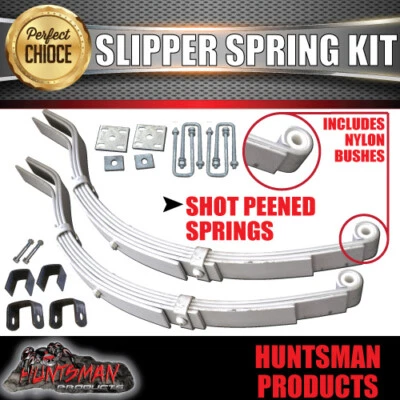 5 Leaf Galvanised Dacromet 45mm Trailer Slipper springs + U Bolt & Hanger Kit - image 1 of 2