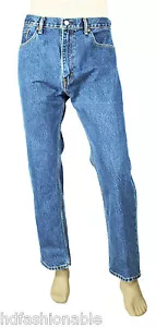 NEW MENS LEVIS LEVI STRAUSS 505 REGULAR FIT BLUE LIGHT WASH JEANS 40 x 30 - Picture 1 of 3