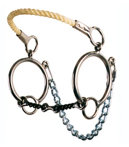 Reinsman New Ring Combination Rope Nose Hackamore - 3/8" 3-Piece Twisted Wire Do - Picture 1 of 1