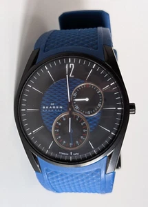 Skagen Denmark Uhr Titangehäuse Mineralglas wasserfest (50m) blau-schwarz - Bild 1 von 6