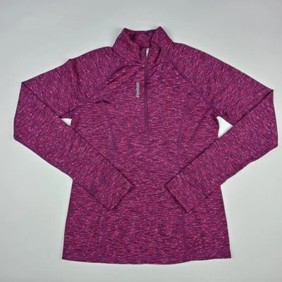 Camisa Pullover Deportiva Para Mujer REEBOK Manga Larga 1/4 Cremallera Talla Pequeña Foto 1 de 4