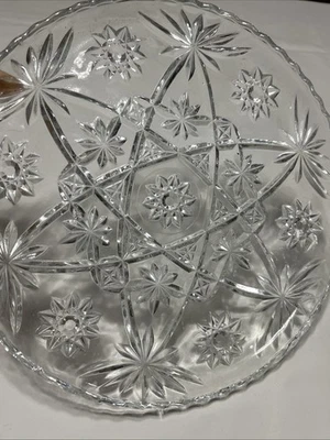 Plato de vidrio precortado transparente Anchor Hocking Star of David de colección Foto 1 de 4