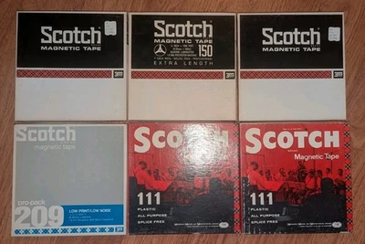  Lote (6) cintas escocesas carrete a carrete en blanco Foto 1 de 4