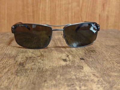 GAFAS DE SOL DEPORTIVAS VINTAGE NOS PERSOL 2130 PLATEADAS HECHAS EN ITALIA 62/18 #1094 Foto 1 de 4