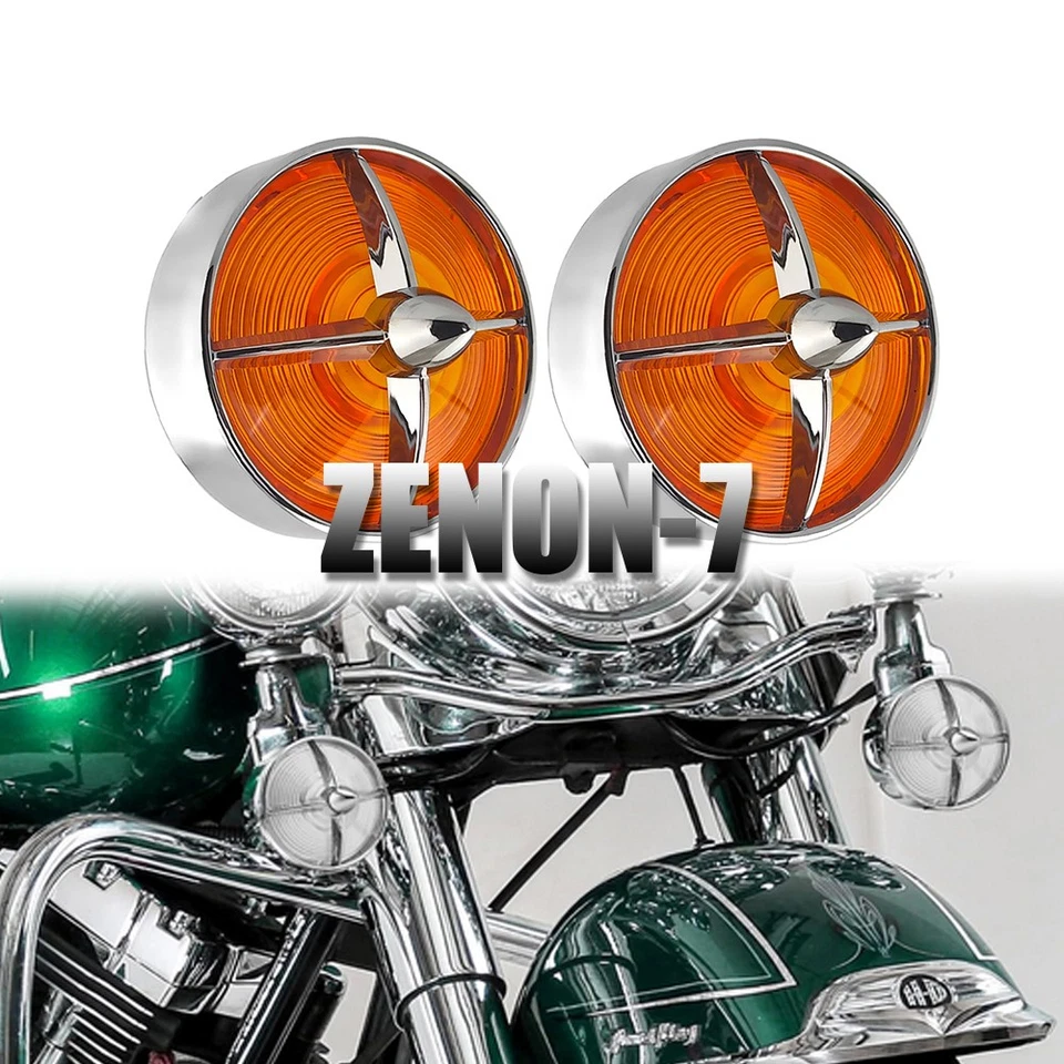 Cubierta de luz de señal de giro de 3 1/4" cubierta de lente amarilla atornillable para Harley Foto 1 de 4