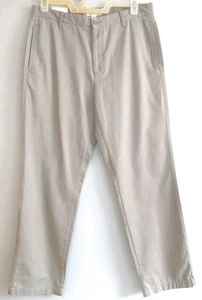 Calvin Klein Herren 34 x 32 Beige Straight Fit 100% Baumwolle Hose 4 Taschen Neu mit Etikett - Bild 1 von 12