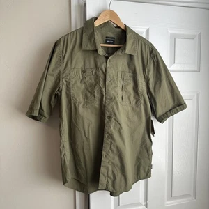 Brixton Shirt Mens Medium Charter Crossover Relaxed Fit Short Sleeve Utility - Picture 1 of 8