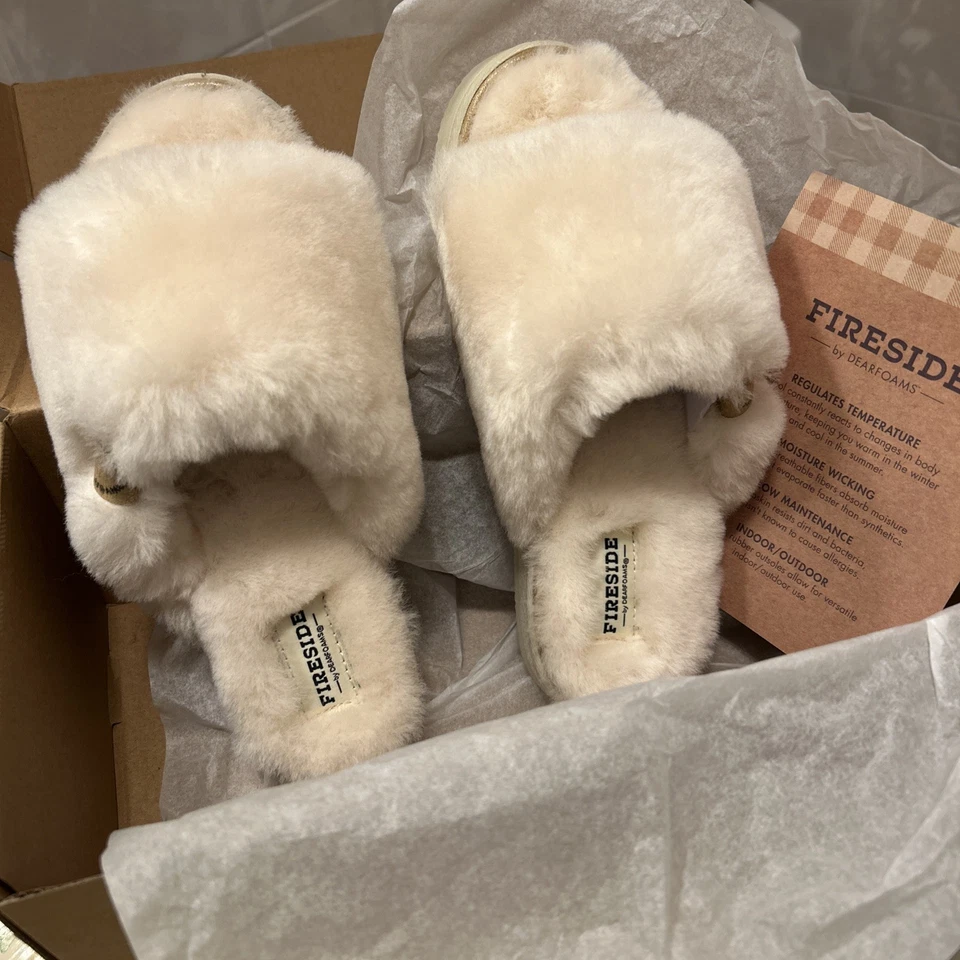 Zapatilla para mujer Fireside by Dearfoams Cairns genuina de piel de oveja difusa talla 9 Foto 1 de 4