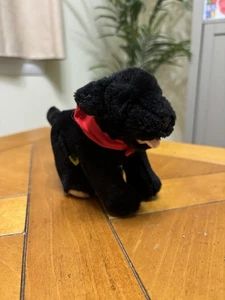 Costruisci un Orso Mini Nero Laboratorio Cucciolo Cane Peluche 6" con Fazzoletto Rosso - Foto 1 di 3