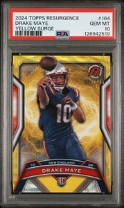 2024 Topps Resurgence Drake Maye Yellow Surge/225 #164 PSA 10 RC ROOKIE - Imagen 1 de 2