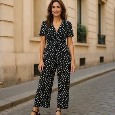 NUEVO Mono Amour Vert 100% Seda Fantasia Negro y Marfil Punto Mujer Grande $198 Foto 1 de 4