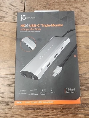 Mini dock j5create 4K60 Elite USB-C monitor triplo 10Gbps cinza espacial JCD397 - Imagem 1 de 4