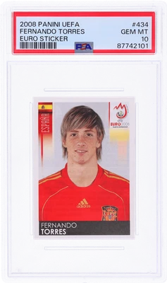 2008 Panini UEFA Euro Stickers Fernando Torres #434 PSA 10 - Image 1 of 2