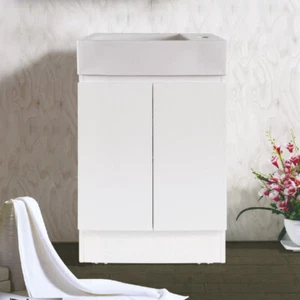 Slimline Floor Standing Vanity 2PAC 490w*250d*850h Ceramic Top Basin Powder Room - Picture 1 of 2