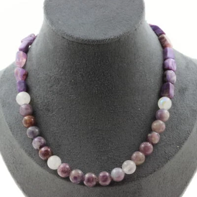 Steine Und Minéraux. Halskette Perlen Charoit Aus Russland + Mond + Glimmer - Bild 1 von 4